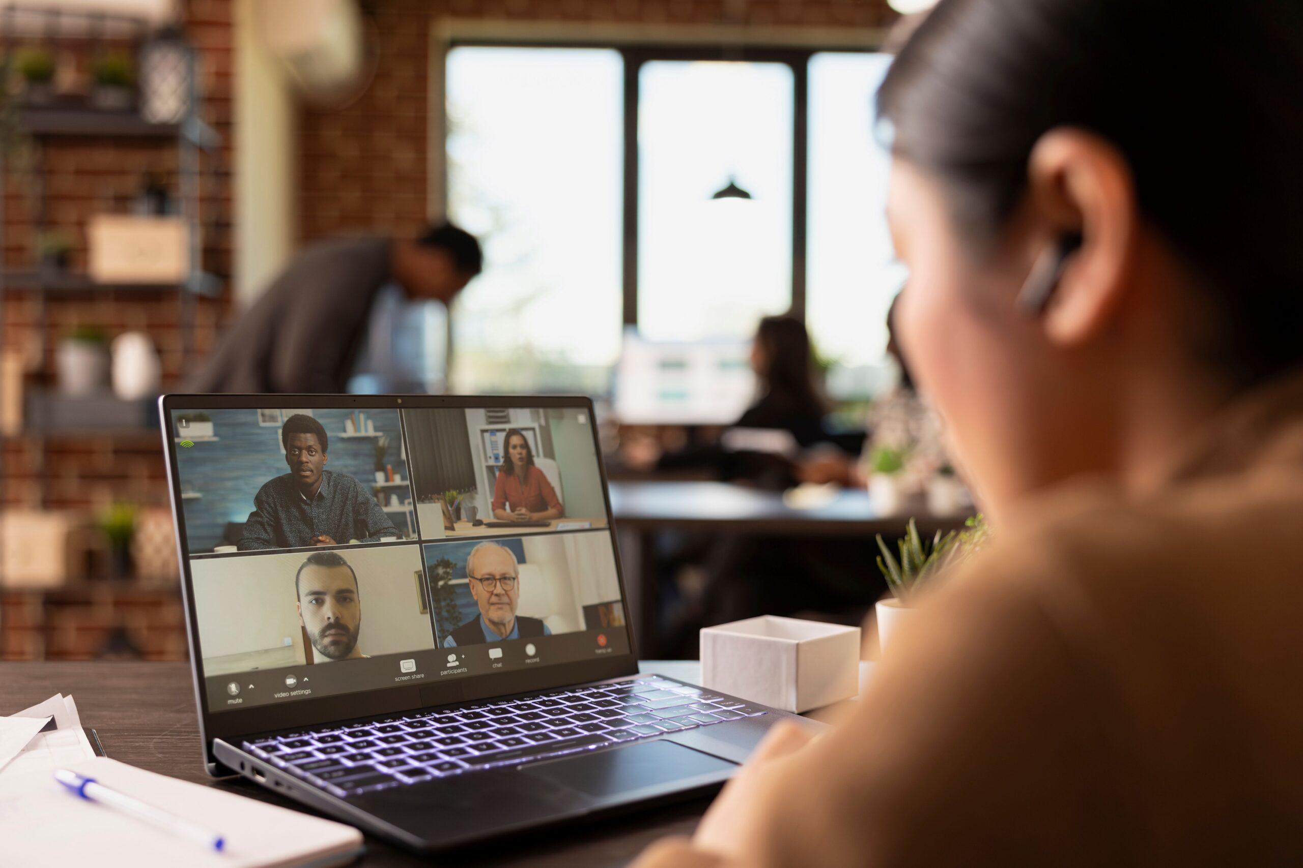 Video conference with creative team showing strong collaboration and engagement